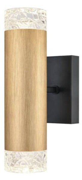 Franklite FL2423-2 Cordelia 2 Light Wall Light In Satin Brushed Gold And Matt Black Finish