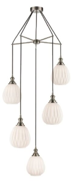 Marcella 5 Light Cluster Ceiling Light In Matt White Finish 60 cm F2421-5/349