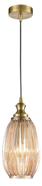 Marcella 1 Light Ceiling Pendant Light In Amber Glass Finish 15cm PH232/352