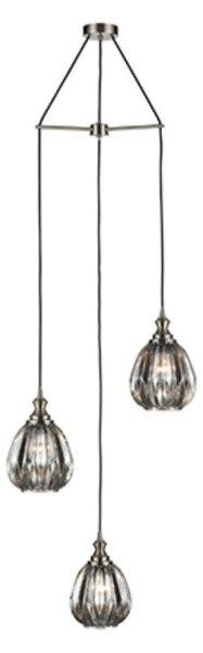 Marcella 3 Light Cluster Ceiling Light In Smoked Glass Finish 51cm F2421-3/351