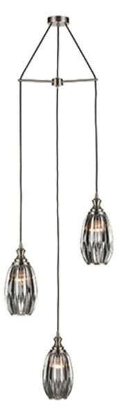Marcella 3 Light Cluster Ceiling Light In Smoked Glass Finish 47cm F2421-3/350