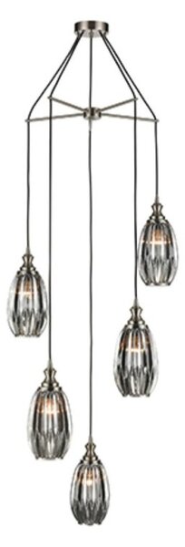 Marcella 5 Light Cluster Ceiling Light In Smoked Glass Finish 56cm F2421-5/350