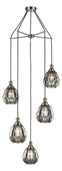 Marcella 5 Light Cluster Ceiling Light In Smoked Glass Finish 60cm F2421-5/351