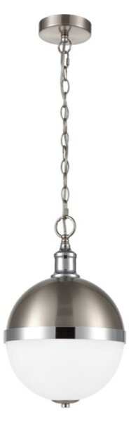 Harriet 2 Light Ceiling Pendant Light In Satin Nickel And Chrome Finish PH218