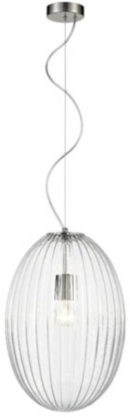 Franklite PCH224 Almond 1 Light Large Ceiling Pendant Light In Clear Glass Finish