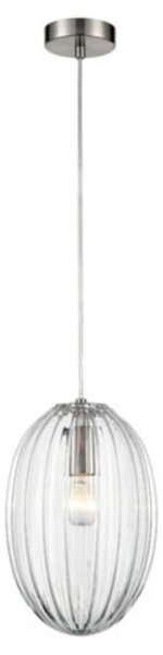 Franklite PCH223 Almond 1 Light Small Ceiling Pendant Light In Clear Glass Finish