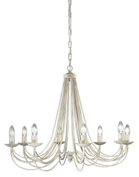Franklite Philly 8 Light Ceiling Chandelier In Cream With Gold Highlights FL2172/8