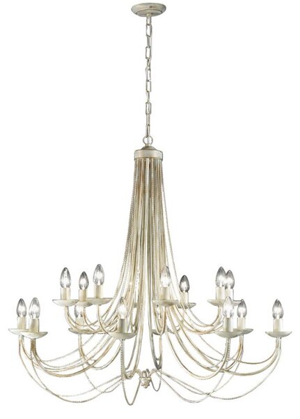 Franklite Philly 16 Light Ceiling Chandelier In Cream With Gold Highlights FL2172/16