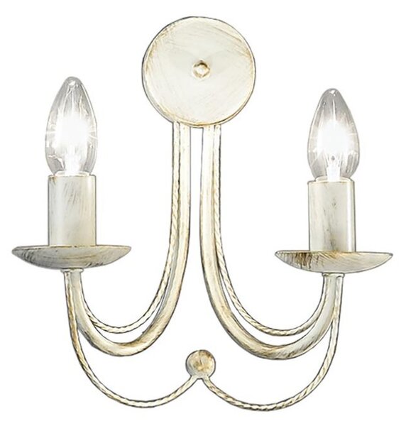 Franklite Philly 2 Light Wall Light In Cream With Gold Highlights FL2172/2