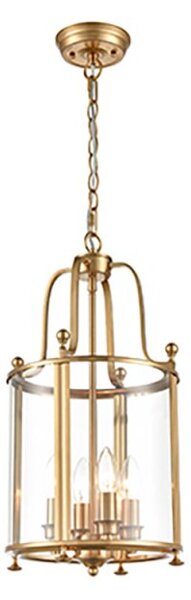 Franklite LA7020-4 Drayton 4 Light Ceiling Lantern In Antique Gold Finish