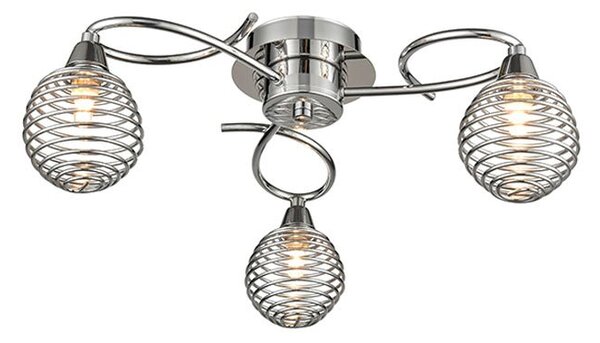 Rebound 3 Light Flush Ceiling Light In Chrome Finish F2433-3