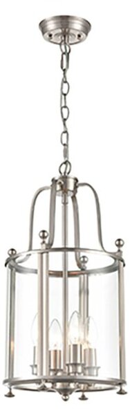 Franklite LA7019-4 Drayton 4 Light Ceiling Lantern In Satin Nickel Finish