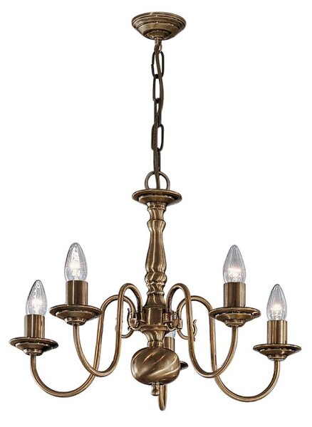 Franklite Halle 5 Light Flemish Ceiling Chandelier In Bronze Brass Finish PE7935
