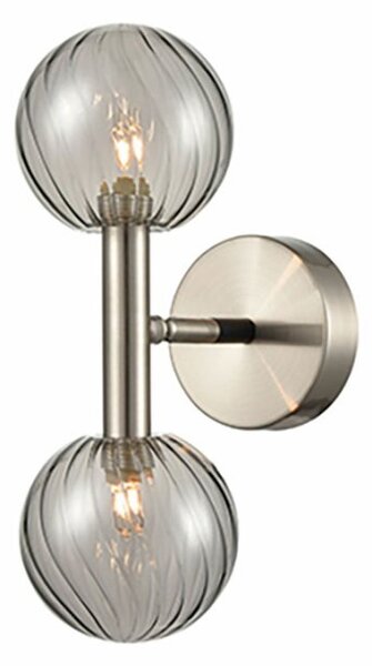 Franlite FL2436-2 Atmo 2 Light Wall Light In Modern Black And Chrome Finish