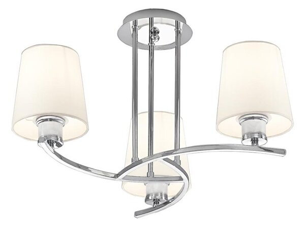 Spell 3 Light Flush Ceiling Light In Chrome Finish With Fabric Shades F2082/3/1123
