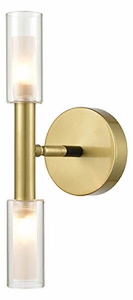 Petite 2 Light Wall Light In Modern Black And Bronze Finish F2435-2