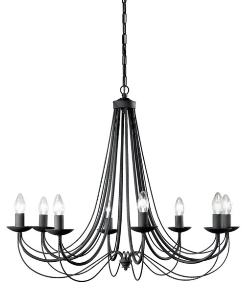 Franklite Philly 8 Light Ceiling Chandelier In Satin Black Finish FL2173/8