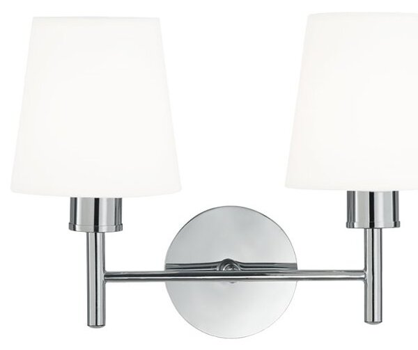 Franklite Turin 2 Light Wall Light In Chrome Finish With Opal Glass FL2126/2/1123