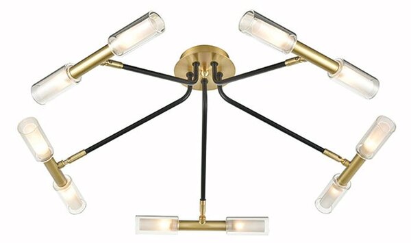 Petite 10 Light Flush Ceiling Light In Modern Black And Bronze Finish F2435-10