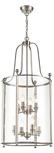 Franklite LA7019-8 Drayton 8 Light Ceiling Lantern In Satin Nickel Finish