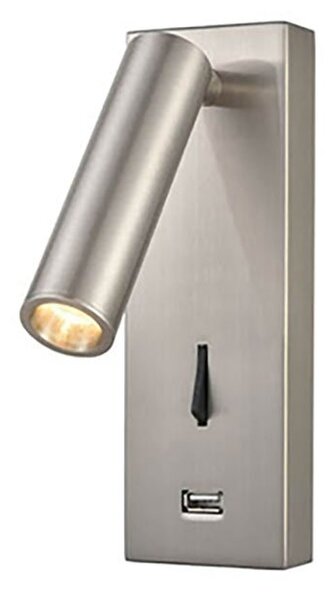 Franklite WB112 Reading LED Wall Light In Satin Nickel Finish