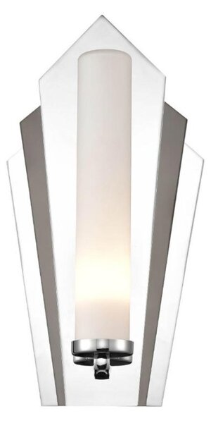 Franklite WB144 Art Deco 1 Light Wall Light In Chrome And Black Chrome Finish