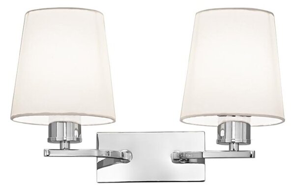 Spell 2 Light Wall Light In Chrome Finish With Fabric Shades F2082/2/1123