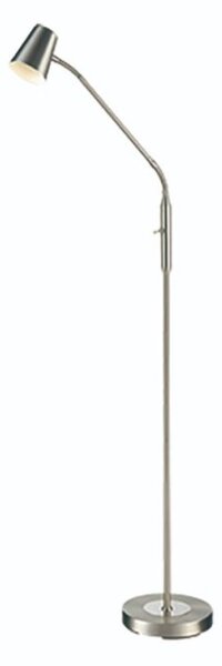 Franklite SL248 Flexible Reading Floor Lamp In Satin Nickel Finish