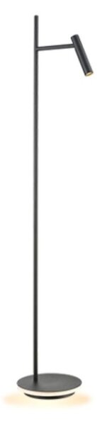 Leo Floor Lamp In Black Finish With Reading Light And Illumination Around The Base S247