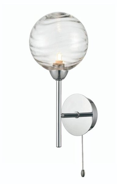 Globe Bathroom Wall Light In Chrome Finish With Clear Glass Shade IP44 W137