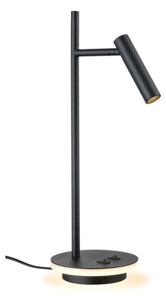 Leo Table Lamp In Black Finish With Reading Light And Illumination Around The Base T604