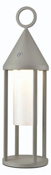 Flow Dimmable LED Outdoor Lantern Table Lamp In Silver Finish OUT6641