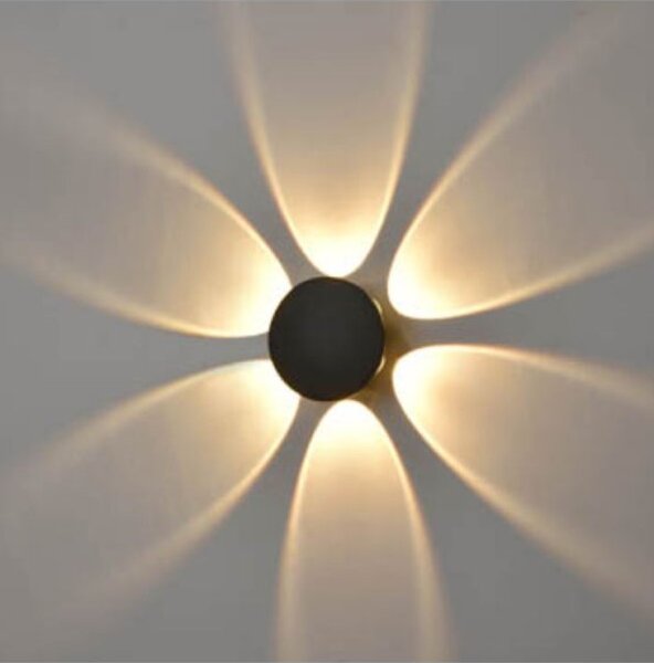 Franklite EXT6627 Aura Outdoor Round Wall Light In Black Finish IP54