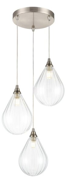 Franklite Perry 3 Light Cluster Ceiling Pendant Light With Clear Glasses FL2453-3-354