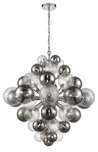 Show 47 Light Ceiling Pendant Light In Chrome Finish With Multicoloured Glass F2451-47