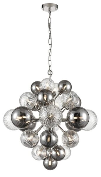 Show 29 Light Ceiling Pendant Light In Chrome Finish With Multicoloured Glass F2451-29
