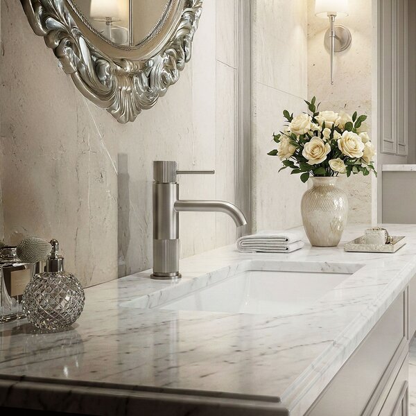 Bathroom faucet Rea Lungo Stripe Brush Nickel Low