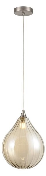 Franklite Perry 1 Light Large Ceiling Pendant With Amber Glass Shade PCH244-360