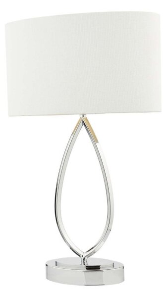 Dar Wisebuys Wyatt Touch Table Lamp In Polished Chrome With Ivory Shade