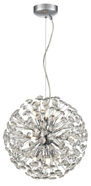 Franklite FL-2446-9 Allium 9 Light Ceiling Pendant Light In Chrome Finish With Crystals F2446-9