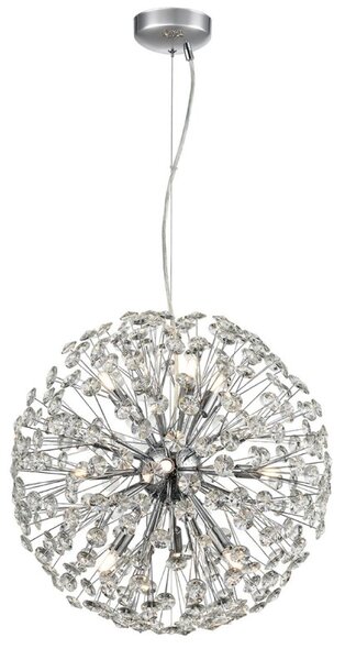 Franklite FL2447-9 Allium 9 Light Large Ceiling Pendant Light In Chrome Finish With Crystals