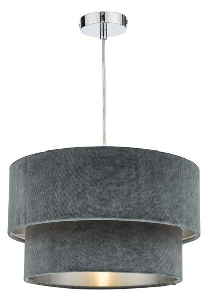 Dar Wisebuys Suvan Easy Fit Velvet Shade In Dark Grey With Silver Lining