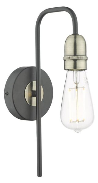 Dar Wisebuys Kiefer Single Wall Light In Black And Antique Brass Finish