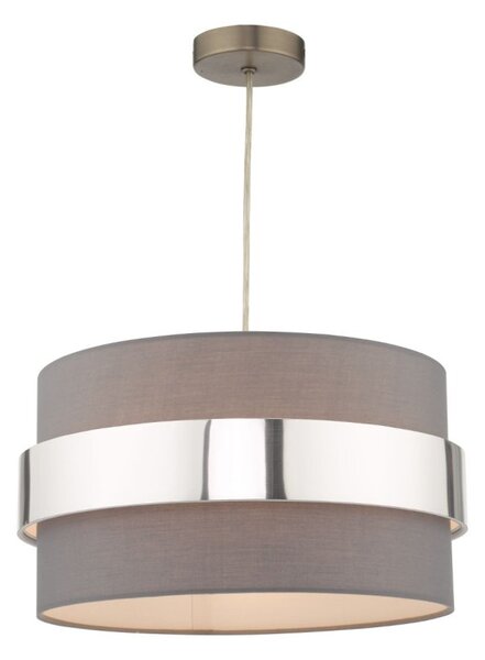 Dar Wisebuys Oki Easy Fit Ceiling Pendant Shade In Grey And Chrome