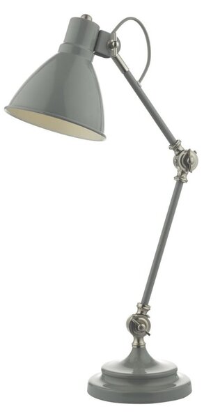Dar Wisebuys EUN4239 Eunice Task Table Lamp In Grey And Satin Nickel Finish