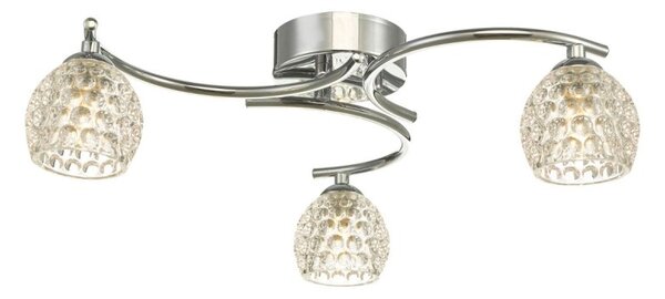 Dar Wisebuys Nakita 3 Light Semi Flush Ceiling Light In Polished Chrome With Dimpled Glass