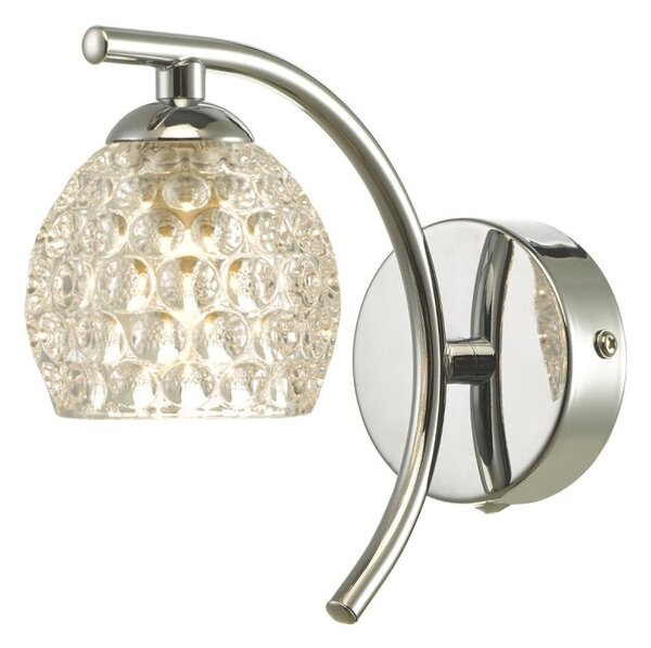Dar Wisebuys Nakita Wall Light Is Polished Chrome With Dimpled Glass