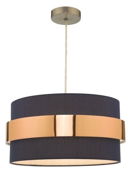 Dar Wisebuys Oki Easy Fit Ceiling Pendant In Navy Blue And Copper
