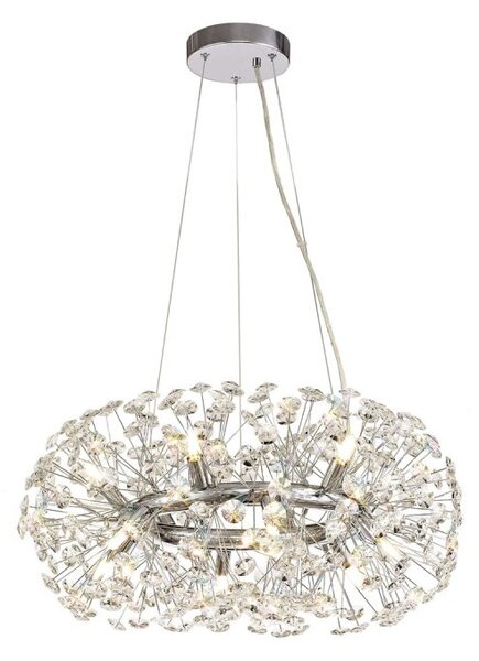 Fusion 12 Light Crystal Ceiling Pendant Light In Polished Chrome Finish