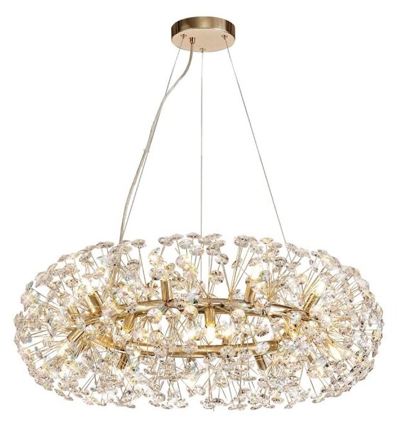 Fusion 20 Light Crystal Ceiling Pendant Light In French Gold Finish